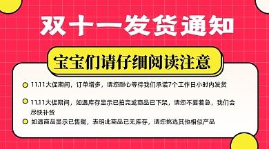 双十一发货通知摄影图手机横图海报