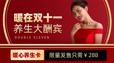 双十一养生美容摄影图海报