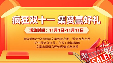 双十一集赞优惠活动摄影图海报