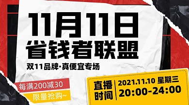 双十一省钱优惠摄影图海报