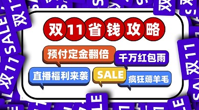 双十一省钱攻略活动宣传摄影图海报