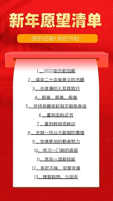 新年愿望清单海报