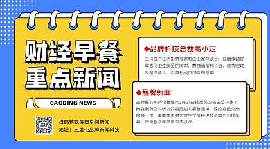 财经早餐重点新闻横图海报