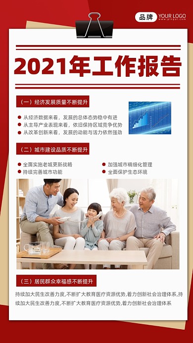 2021工作报告摄影图海报