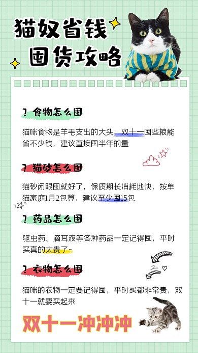 猫奴省钱囤货攻略海报