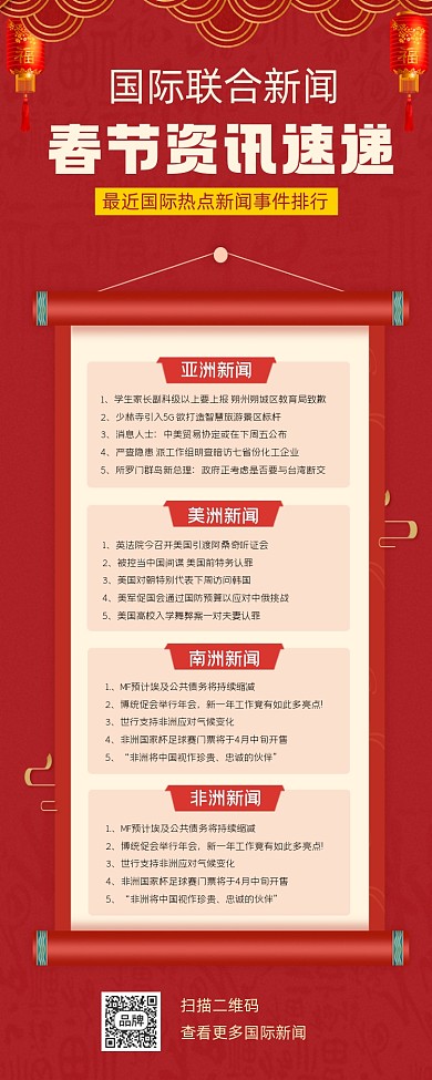 春节国际联合新闻资讯速递海报