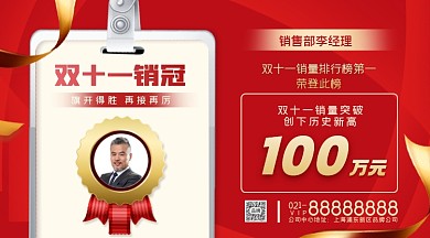 双十一销冠战报摄影图海报