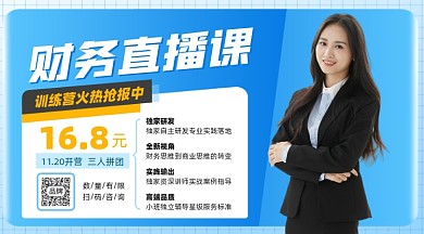 财务直播课摄影图海报