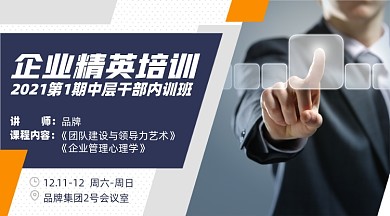 企业精英培训摄影图海报