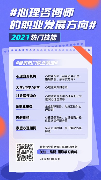 心理咨询师职业发展摄影图海报