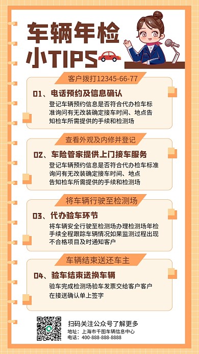 黄色车险说明指南手机海报