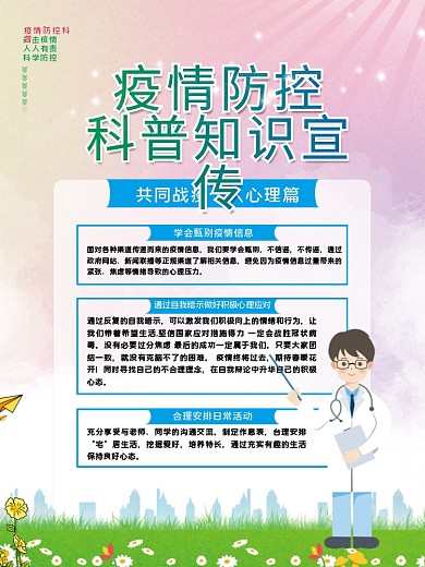 疫情防疫抗疫科普知识宣传系列海报4