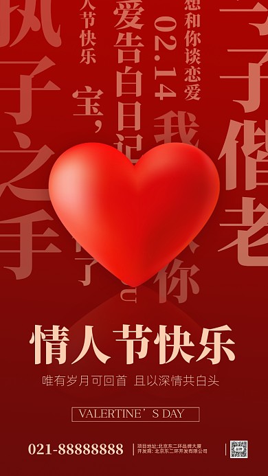 2月14情人节活动促销摄影图手机海报