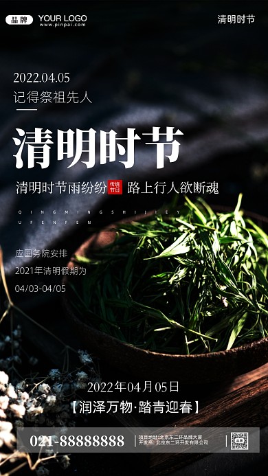 清明节中国传统节日摄影图手机海报