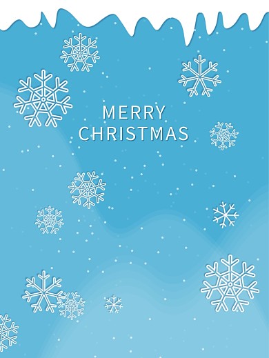 简约圣诞快乐贺卡海报下雪雪花雪景矢量
