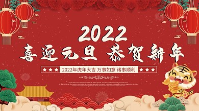 2022年虎年国潮喜庆活动节日展板