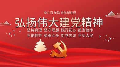 伟大建党精神建党100周年党建海报展板