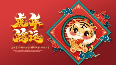 2022虎年新年春节元旦海报展板
