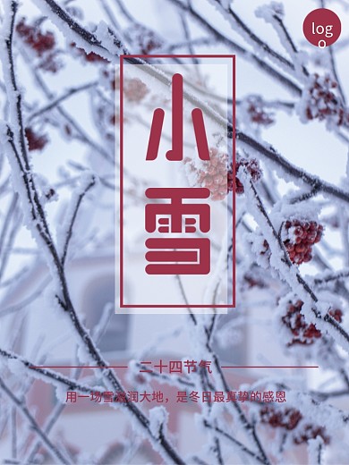 平面摄影图小雪海报
