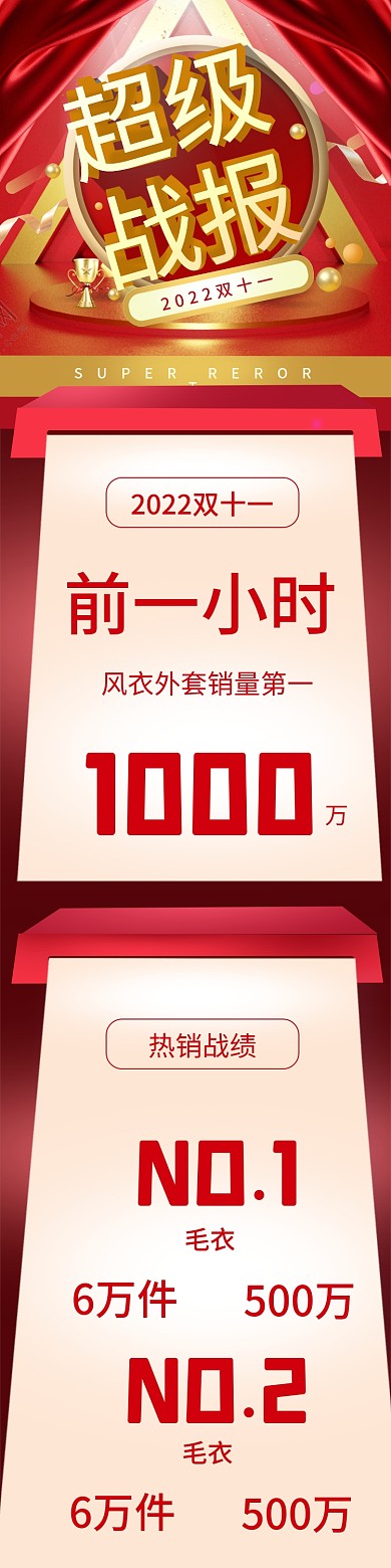 红色喜庆喜报超级战报