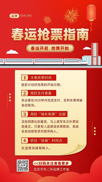 春运购票指南摄影图海报