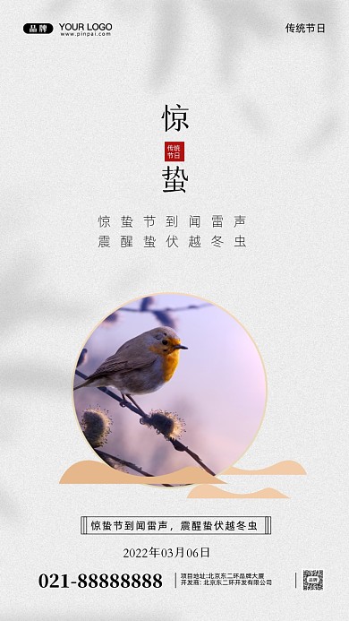 中国传统节日惊蛰摄影图手机海报