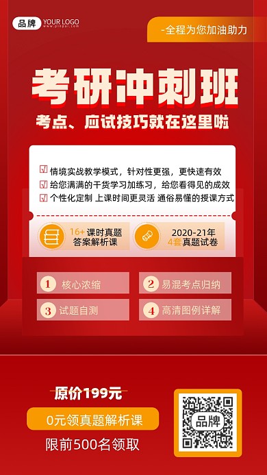 考研冲刺班摄影图海报