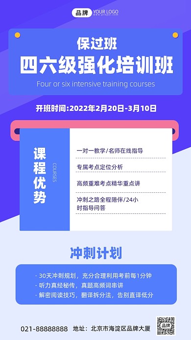 四六级保过班教育培训手机海报Pro
