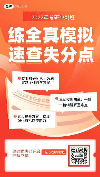 考研冲刺班摄影图海报