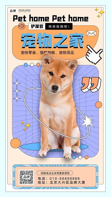 宠物之家活动促销狗狗摄影图海报