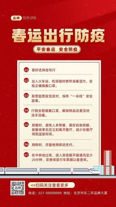 春运出行防疫指南摄影图海报