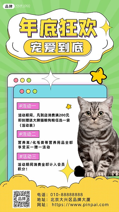 宠物活动促销猫咪摄影图海报