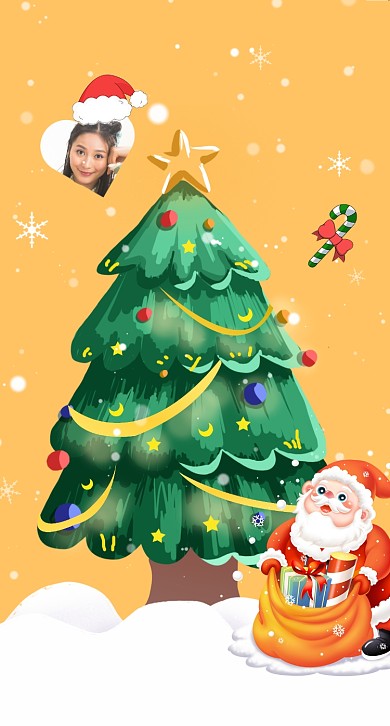 圣诞卡通手机壁纸手绘圣诞树2022
