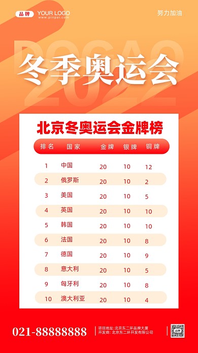 2022年冬季奥运会摄影图手机海报