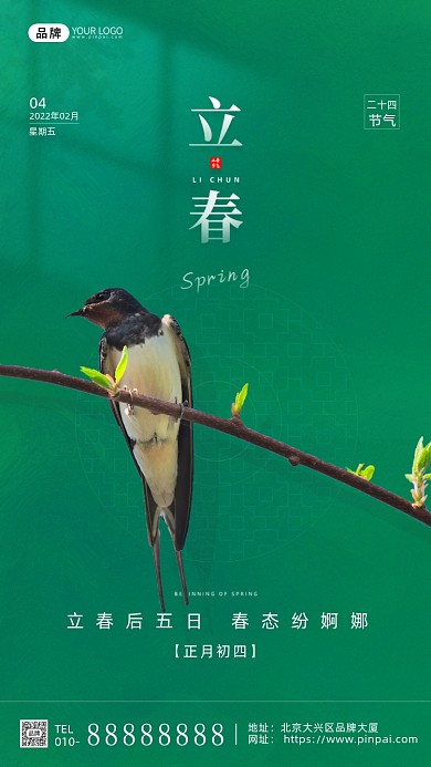 传统节气立春宣传摄影图海报