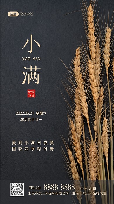 小满节气传统节气摄影图海报