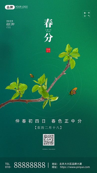 传统节气春分宣传摄影图海报