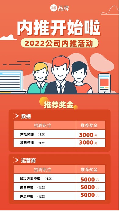 企业内推招聘摄影图海报
