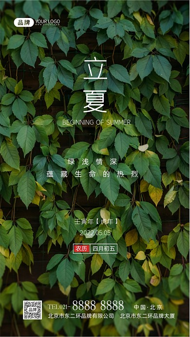 立夏节气传统节气摄影图海报