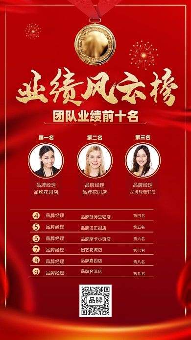 业绩排行榜喜报摄影图海报