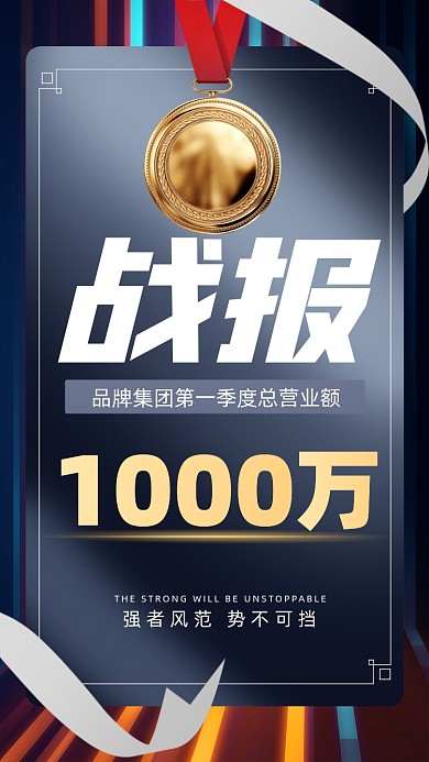 业绩战报喜报摄影图海报