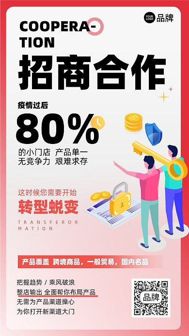 招商合作招募摄影图海报