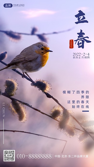 传统节气立春摄影图海报