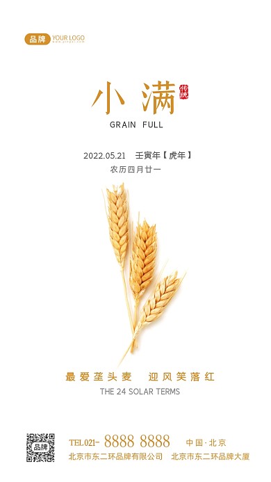 小满节气传统节气摄影图海报