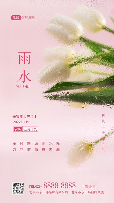 雨水节气传统节气摄影图海报