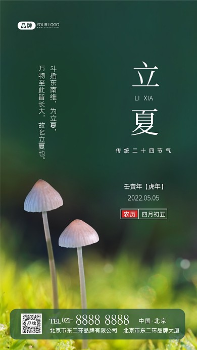 立夏节气传统节气摄影图海报