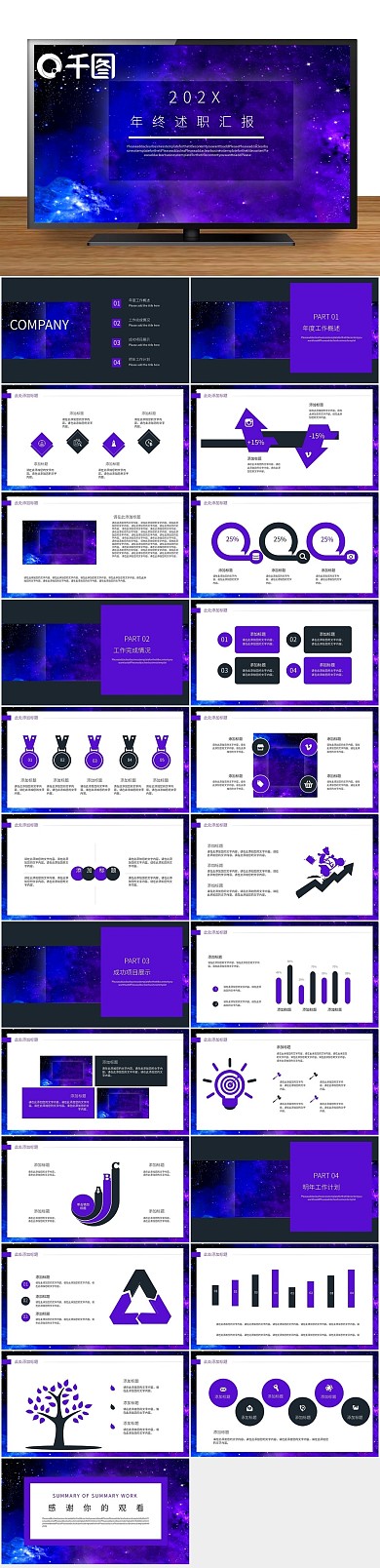 报告规划总结报告蓝色商务风述职汇报
