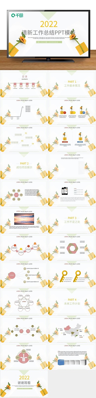 创意简约风工作总结汇报通用PPT
