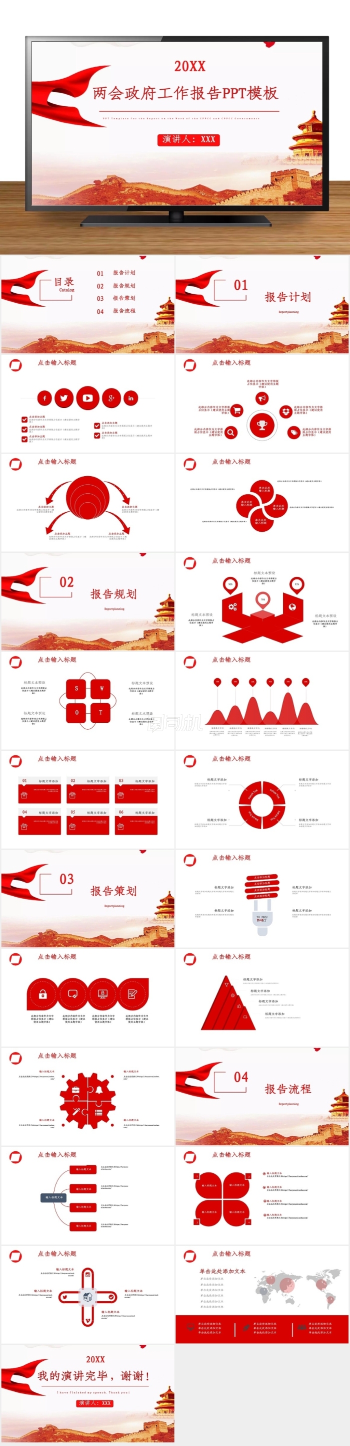 兩會(huì)政府工作報(bào)告PPT模板