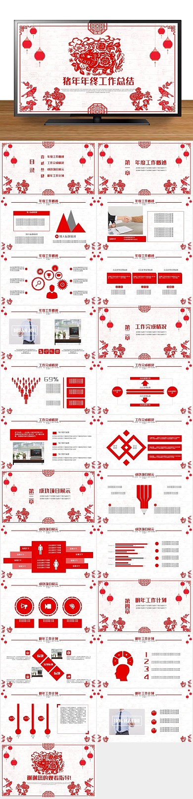 年会工作汇报年年终工作总结计划PPT
